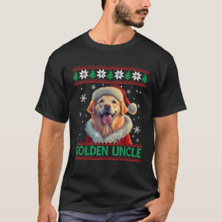 T-shirt Golden Uncle Golden Retriever Santa Hat Ugly Chris