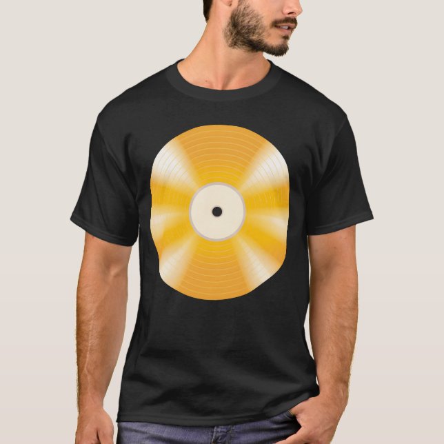 T-shirt golden vinyl record friend (Devant)