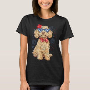 T-shirt Goldendoodle 14 Juillet Patriotique Doodle Doré D