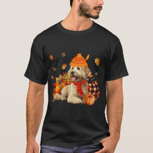 T-shirt Goldendoodle Chien Automne Écharpe Léopard Citroui