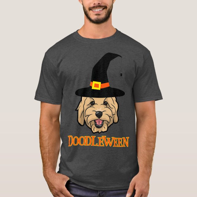 T-shirt Goldendoodle Halloween Éffrayant Golden Doodle Chi (Devant)