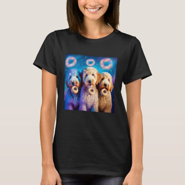 T-shirt Goldendoodle In Space With Donuts Cute Doodle Boys (Devant)