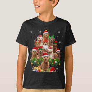 T-shirt Goldendoodle Noël Arbre Lumières Drôle Chien Xmas