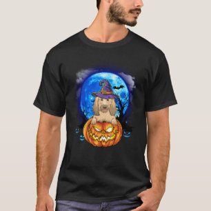 T-shirt Goldendoodle Witch Moon Citrouille Effrayant Hallo