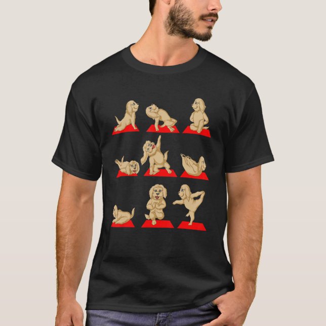 T-shirt Goldendoodles Yoga Pose Méditation Drôle Namaste (Devant)