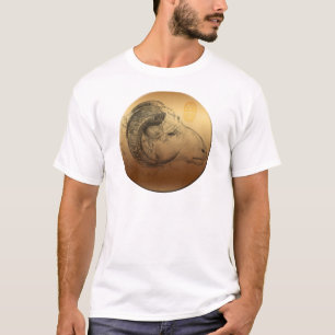 T-Shirt goldenes der RAM-Jahr-chinesisches