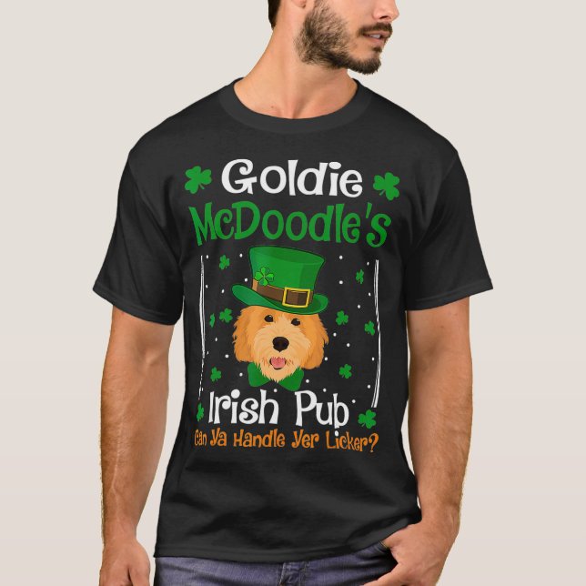 T-shirt Goldie McDoodles Irish Pub Goldendoodle St Day (Devant)