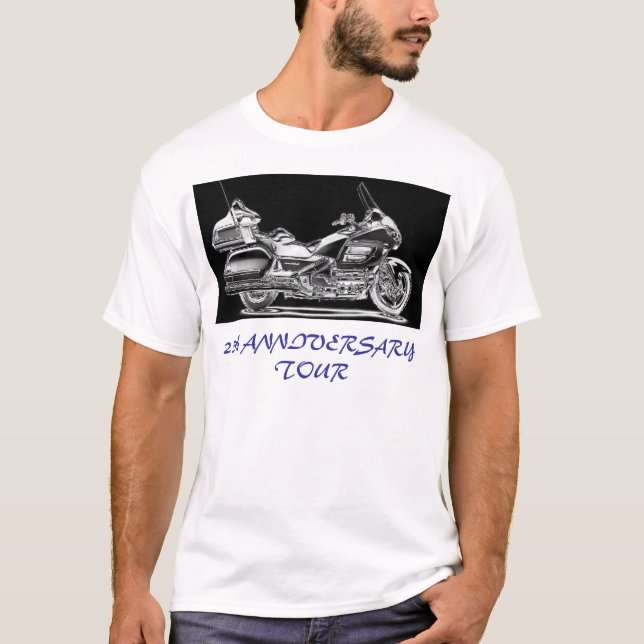 T-shirt Goldwing_chrome_02, 25ème VISITE d'ANNIVERSAIRE (Devant)