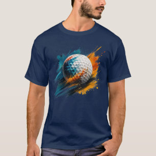 T-shirt Golf Abstrait Éclaboussure de Peinture