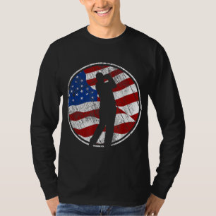 T-shirt Golf American Flag USA Golf Vintage Golf