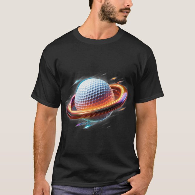 T-shirt Golf Ball As Saturn Planet, Un Design Sportif Magn (Devant)