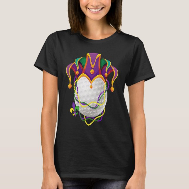 T-shirt Golf Ball Jester Casquette Mardi Gras Perles de Pa (Devant)