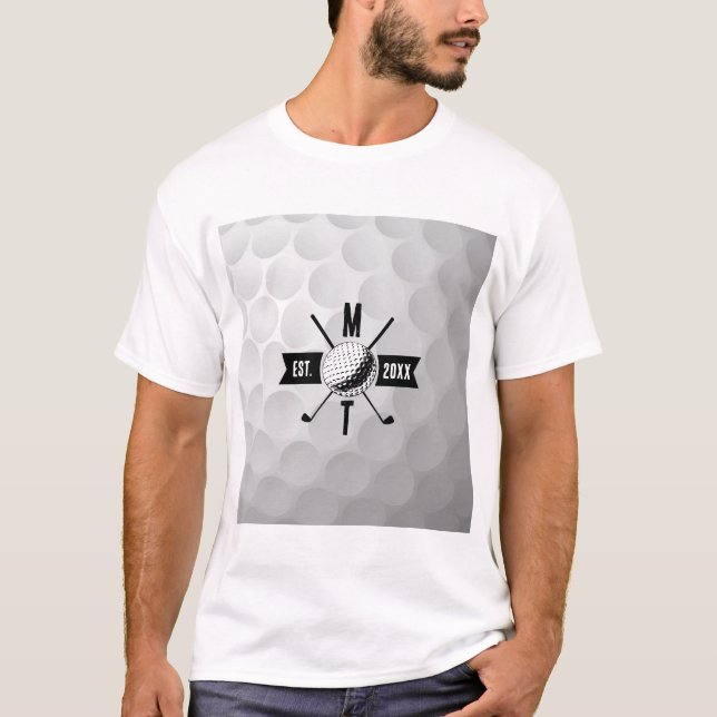 T-shirt Golf Ball Texture & Club Premier Monogramme (Devant)