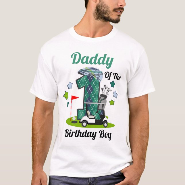 T-shirt Golf Birthday Boy Shirt Daddy Golf Party Shirt (Devant)