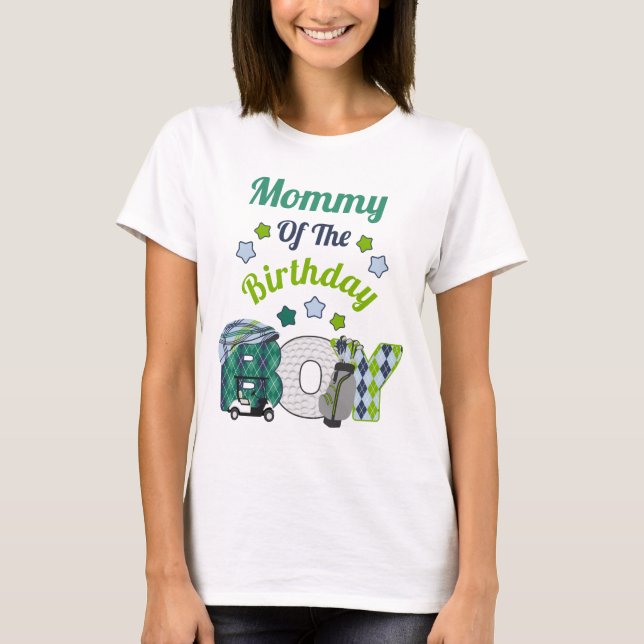 T-shirt Golf Birthday Boy Shirt Mom Golf Party Shirt (Devant)