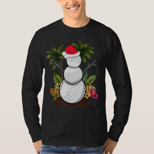 T-shirt Golf Christmas à July Summer Snowman Golfer