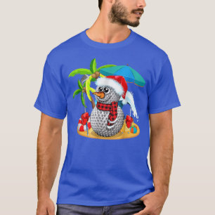 T-shirt Golf Christmas à July Summer Snowman Golfer
