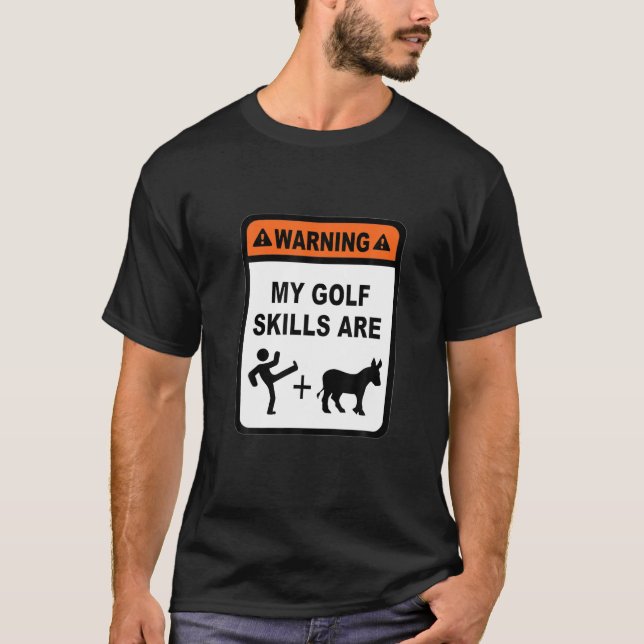 T-shirt Golf Compétences Kick Donkey Clubs Ball Cool Fun G (Devant)