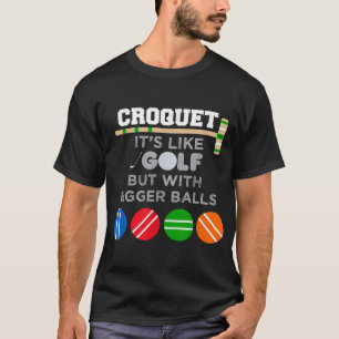 T-shirt Golf Croquet Jeu Ball Mallet Wickets Drôle Joueur