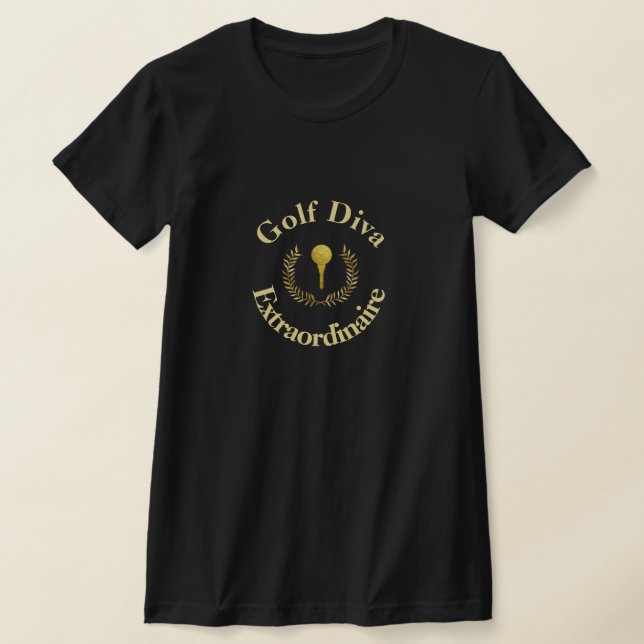 T-shirt Golf Diva Extraordinaire Gold Emblem (Poser)