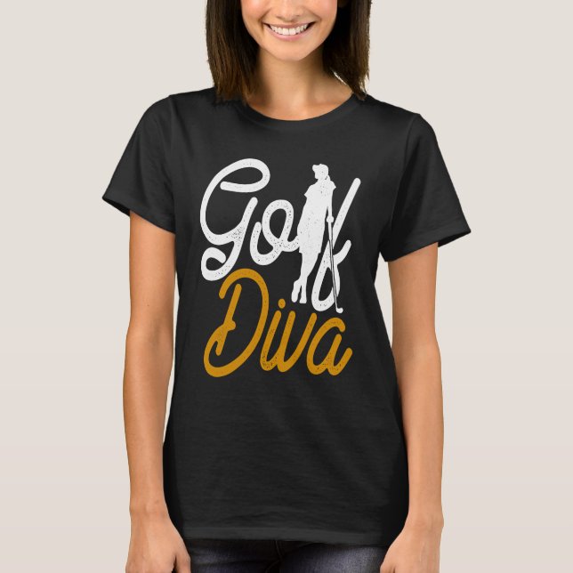 T-shirt Golf Diva Girl Golfer (Devant)