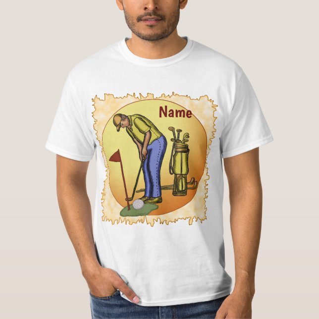 T-shirt Golf Drapeau papa Golf (Devant)