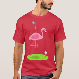 T-shirt Golf Flamant rose Golfing Golfing