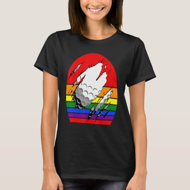 T-shirt Golf Gay Rainbow Golf Ball (Devant)