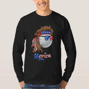 T-shirt Golf Mullet 4 juillet drapeau américain Merica Fat