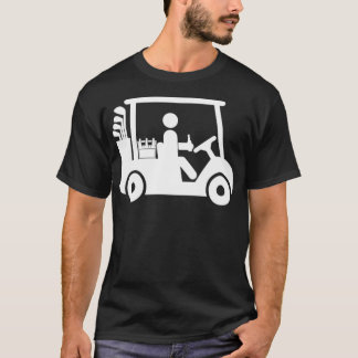 T-shirt golf Panier buveur de bière golfer