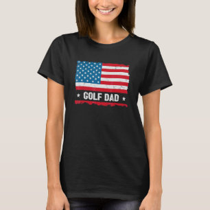 T-shirt Golf Papa America Us Drapeau Patriot Vintage