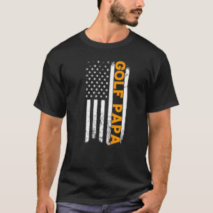 T-shirt Golf Papa American Drapeau Fête des pères Hommes