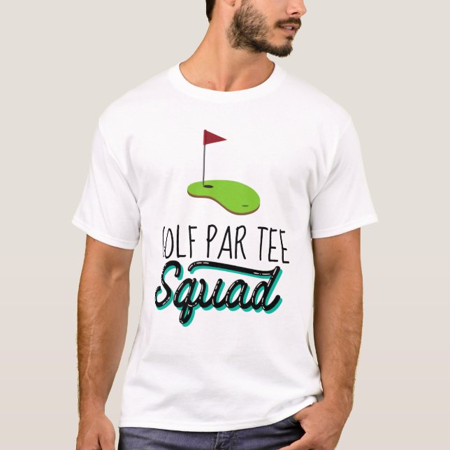 T-shirt Golf Par Tee Squad pour Gofer Team avec drapeau (Devant)