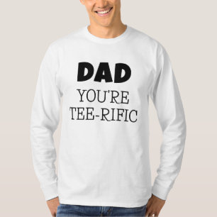 T-shirt Golf Pun Tee Rific Papa Long Manche Blanc