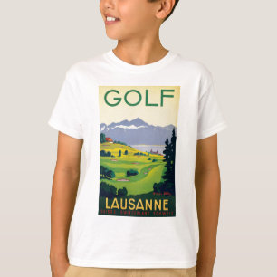T-shirt Golf vintage Lausanne City Lac Suisse