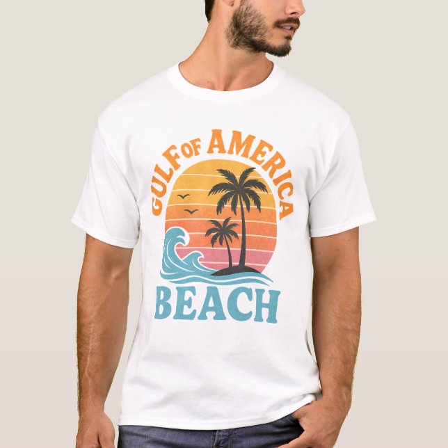 T-shirt Golfe d'Amérique Retro Beach Vibes Design (Devant)
