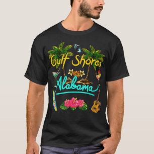 T-shirt Golfe Rive Alabama Plage Palme d'été Palm Sun Set 
