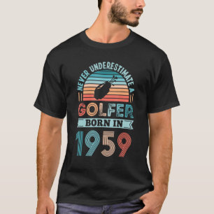T-shirt Golfeur né en 1959 70e anniversaire Golf Papa