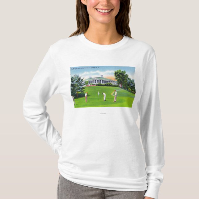 T-shirt Golfeurs sur la scène de terrain de golf de (Devant)