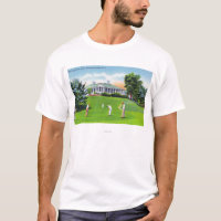 Golfeurs sur la scène de terrain de golf de
