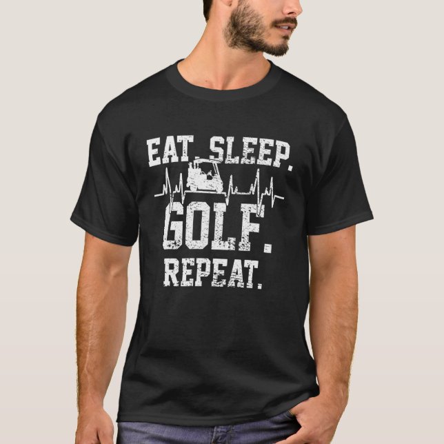 T-shirt Golfing Golfer Heartbeat (Devant)