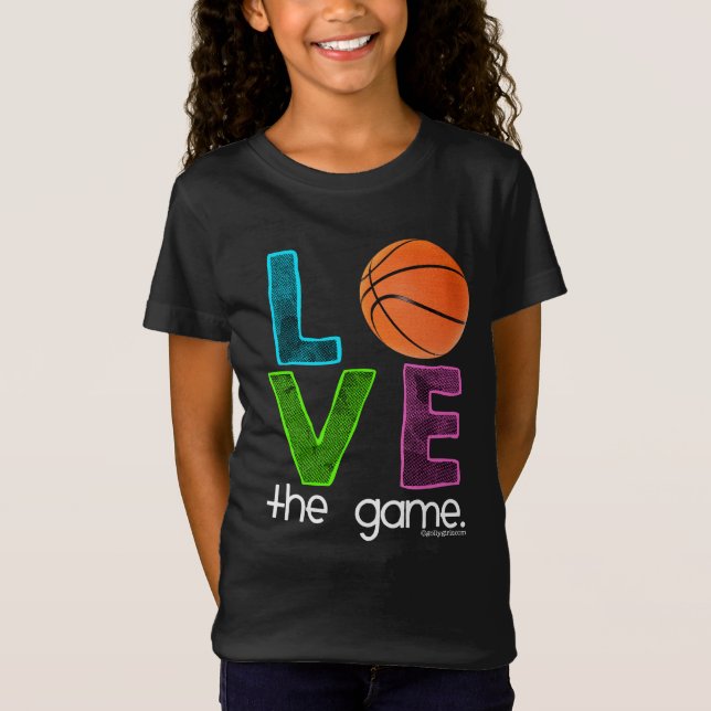 T-Shirt Golly filles : Basket-ball - aimez le jeu (Devant)