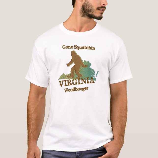 T-shirt Gone Squatchin Virginia Woodboogne (Devant)