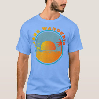 T-shirt Gone Wanderin Beach Océan Vagues Palmiers Distres