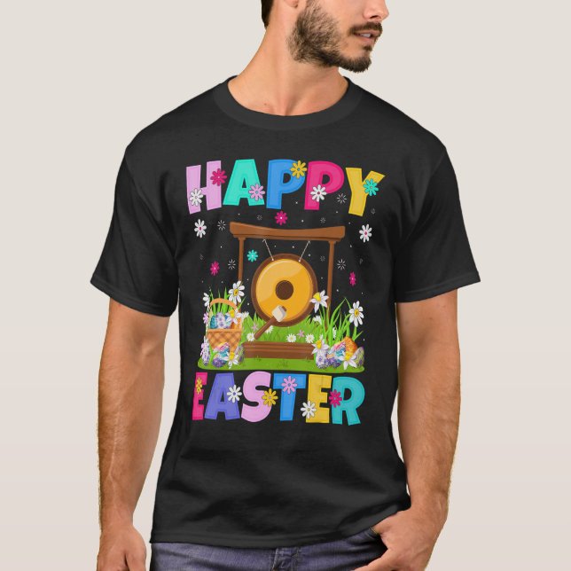 T-shirt Gong Music Happy Pâques amusant Gong Pâques dimanc (Devant)