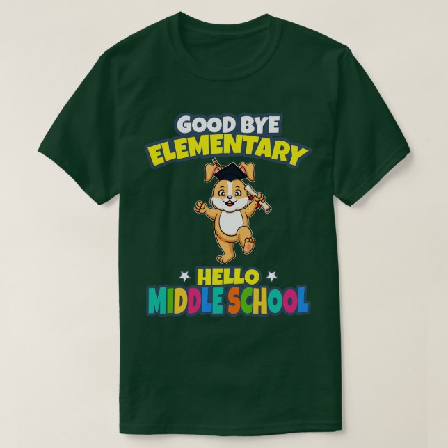 T-shirt Good Bye élémentaire Bonjour diplôme du collège (Design devant)