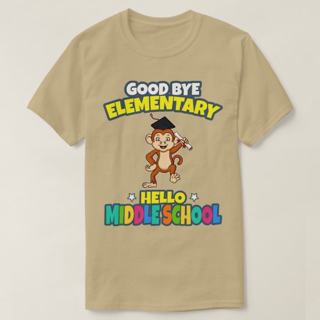 T-shirt Good Bye élémentaire Bonjour diplôme du collège (Design devant)