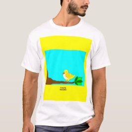 T-shirt Good Morning Yellow Bird Men's White Basic T Shirt