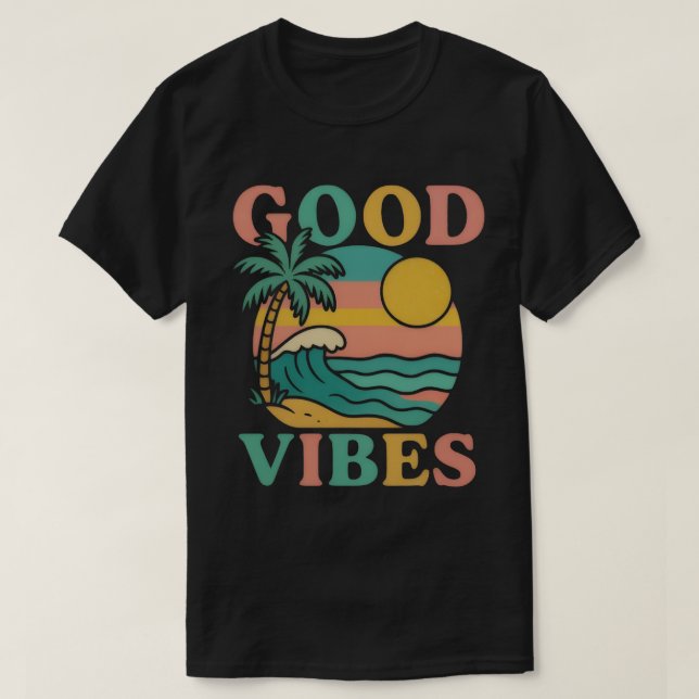 T-shirt GOOD VIBES Glitter Typography (Design devant)