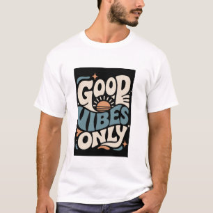 T-shirt Good Vibes Only Retro Groovy Typography Sunset